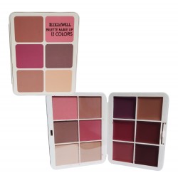 PALETA DE ROSTRO Y LABIOS PALETTE MAKEUP 12 COLORS